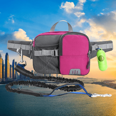 Laisse pour Chien - WaistBag™ - Rose - Amour de chien