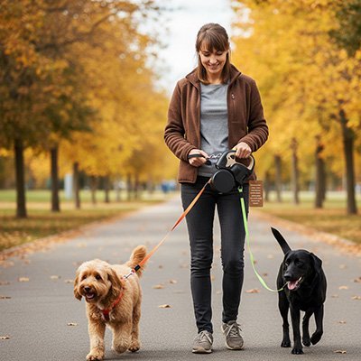 Laisse double pour Chien | PromenaSécure - Amour de chien