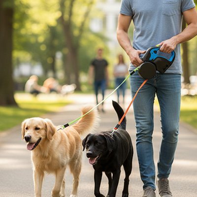 Laisse double pour Chien | PromenaSécure - Amour de chien
